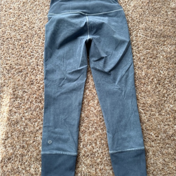 Lululemon Wunder Under Crop 23" Sz 4 Ribbed Washed Moon Blue Denim 23" Inseam - Picture 2 of 6